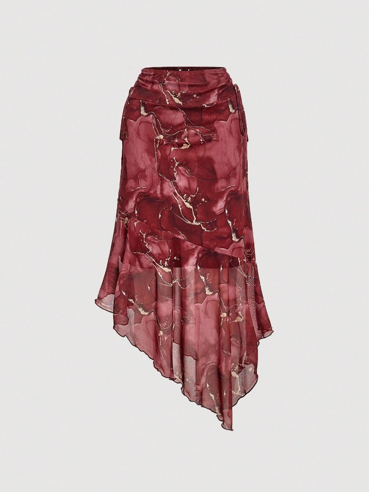تەنوورەیا مەخمەرێ زرێنگی - Velvet Maroon Skirt