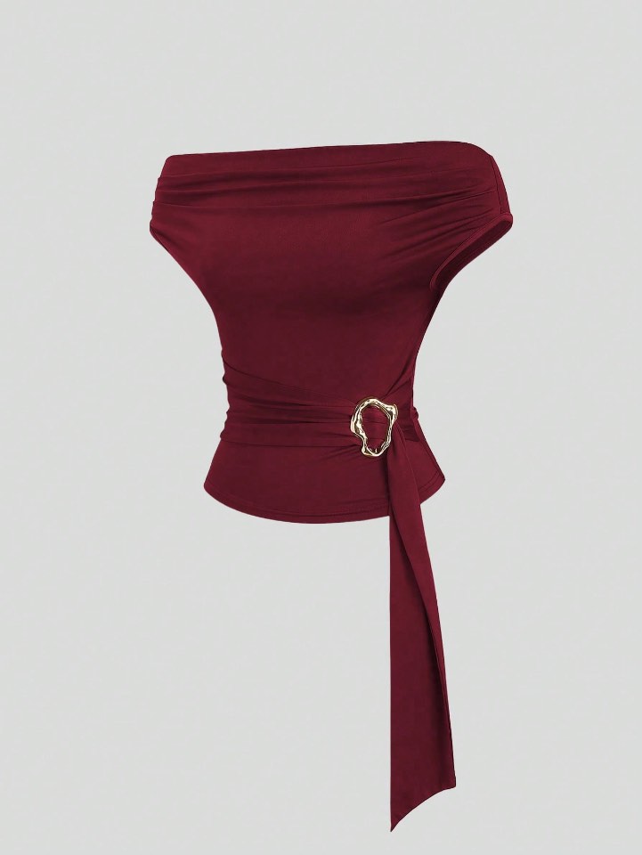 بلوزێ مەخمەرێ زرێنگی - Velvet Maroon top