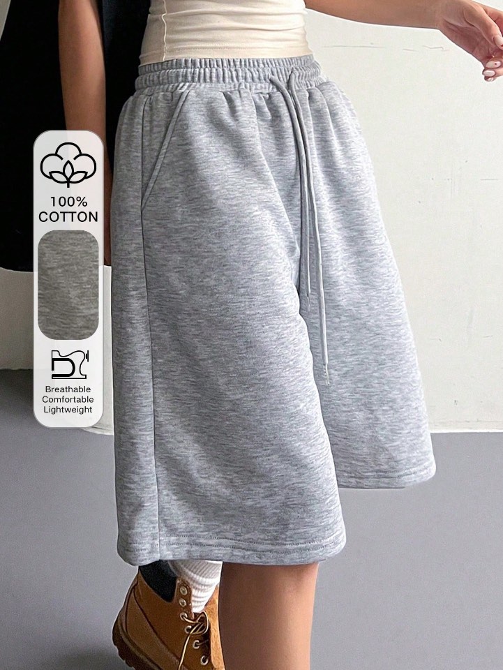 شۆرتێ رەساسی یێ وەرزشی - Casual Grey Sweatshort