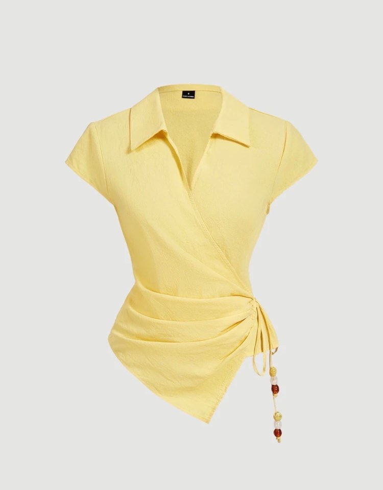 بلوزێ مۆروکدارێ لیمۆنی - Lemon Bead Blouse