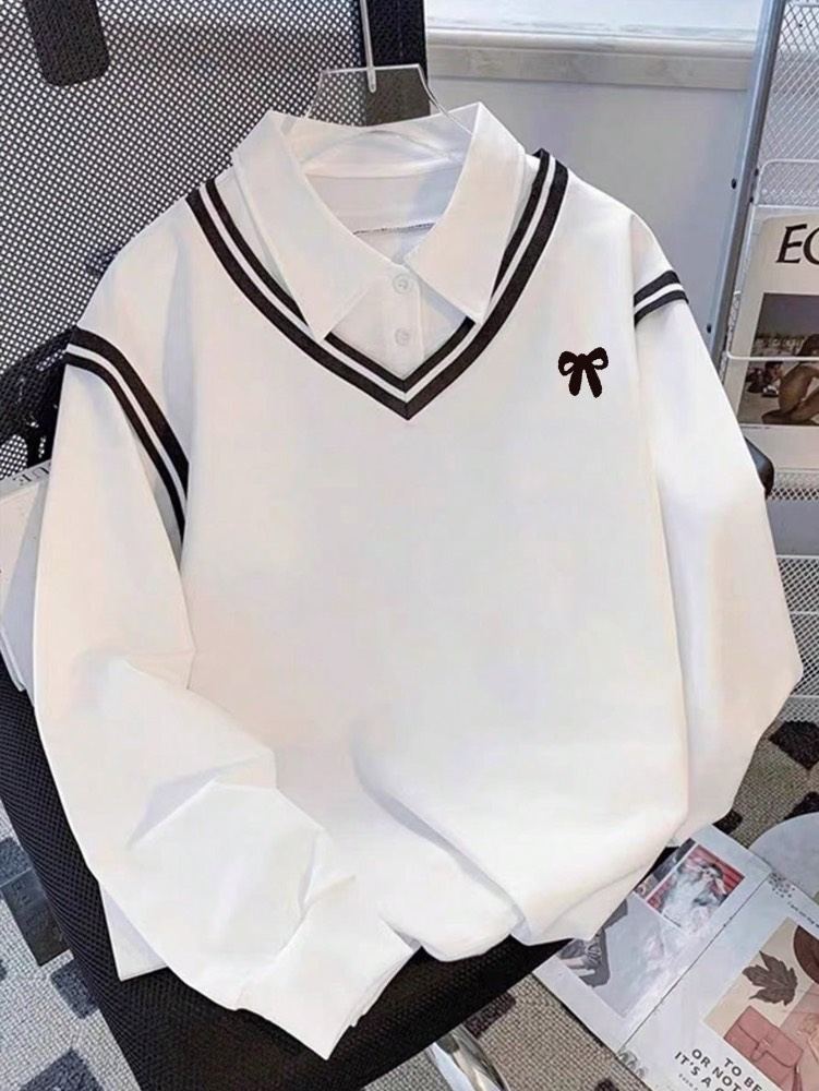 بلوزا سپی یا ستایل White Preppy Bow